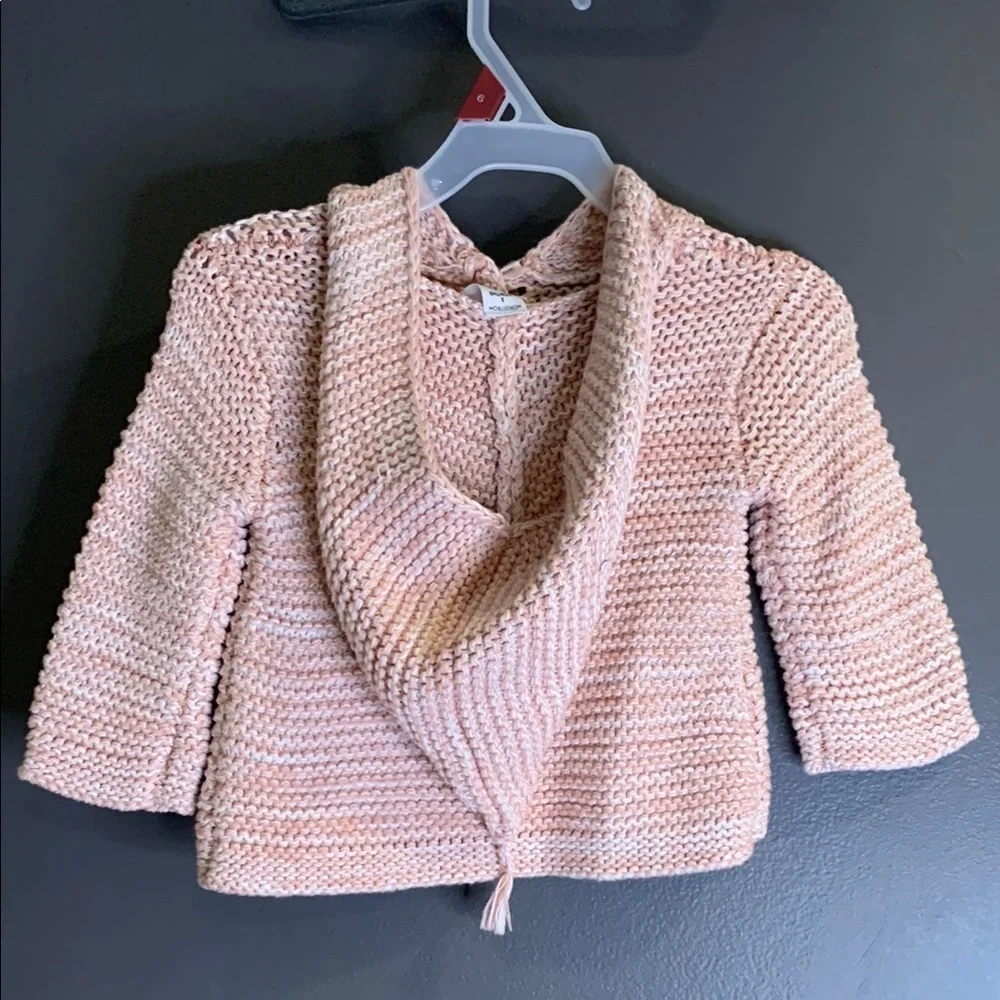 Nordstrom Pink Knit Cardigan with Wooden Buttons size 3M